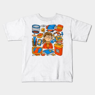 Businesswoman Kawaii Doodle Kids T-Shirt